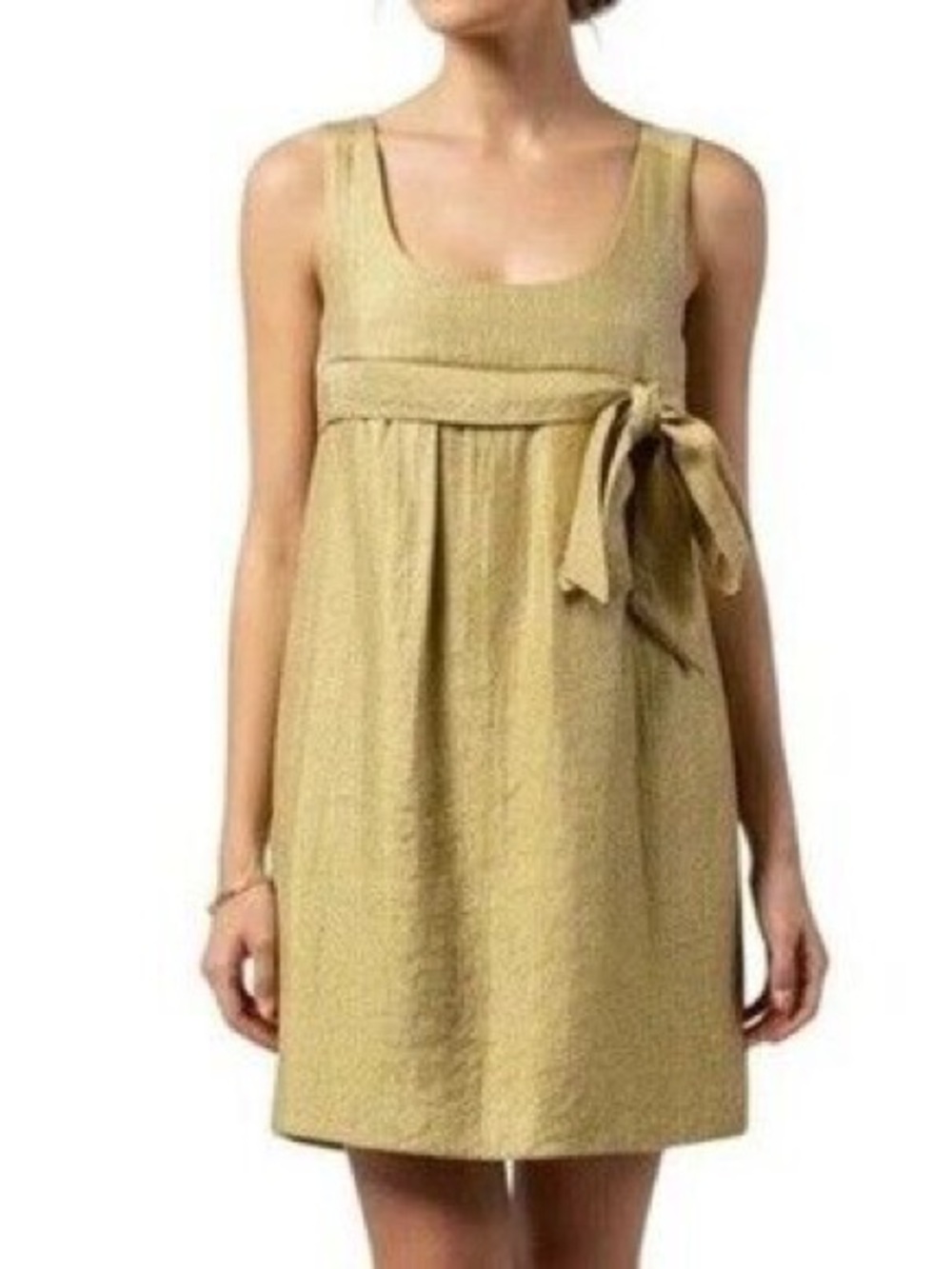 The Limited Gold-Tone Sleeveless Empire Mini Dress